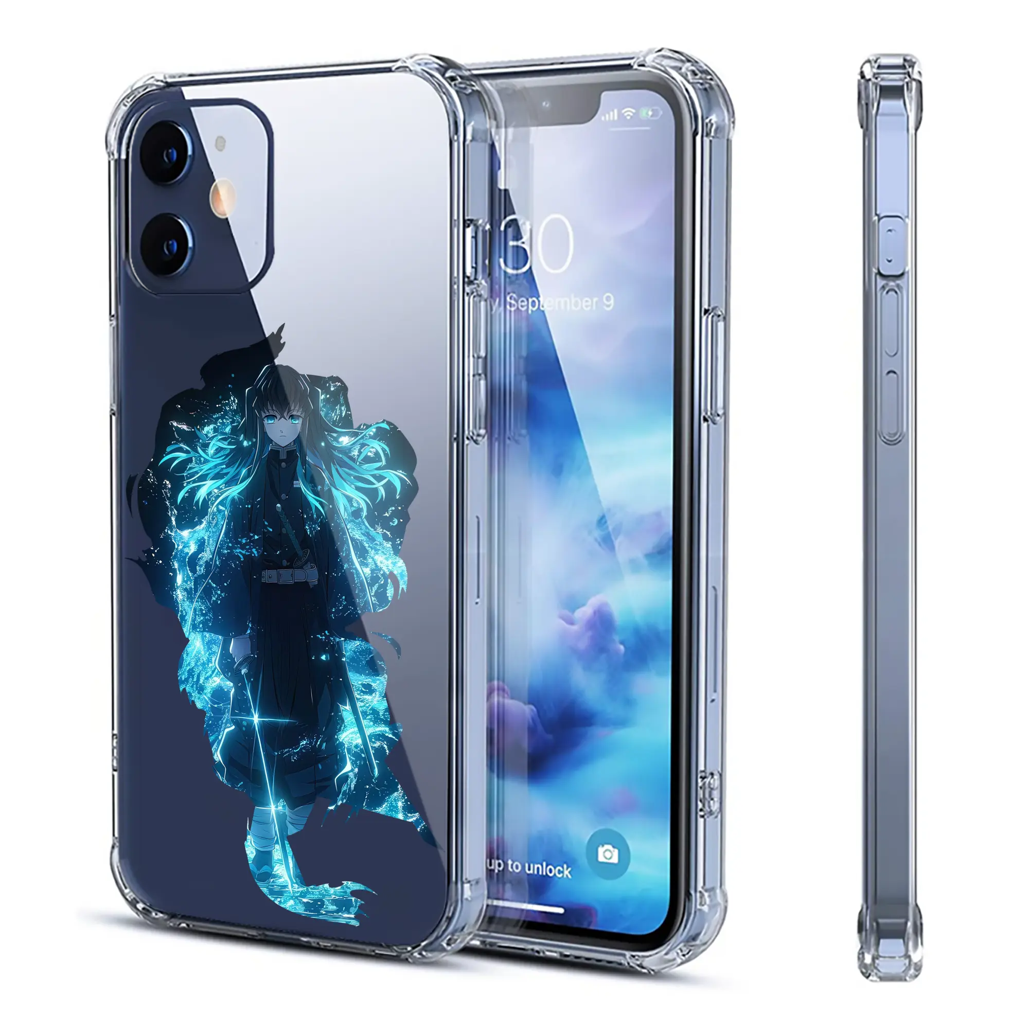 鬼滅の刃 グッズ,時透 無一郎 - IPhone 12シリーズ対応 ・ 透明スマホケース ・ クリアソフトケース ・ TPU素材 ・ 耐衝撃 ・ 高密着 ・ 防汚 防指紋 ・ 簡単着脱